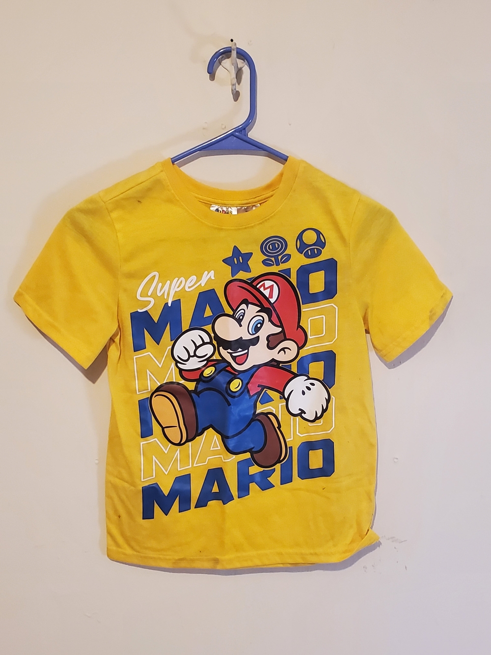 Super Mario Yellow Boys Graphic Tee Size 10
